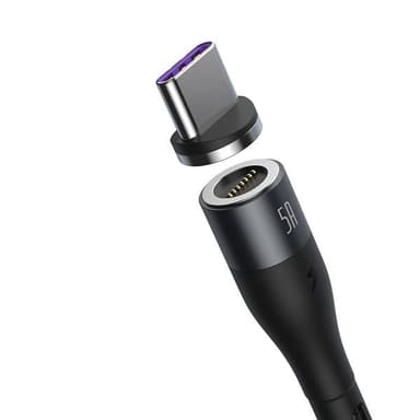 Baseus Zink Magnetkabel USB - USB-C 5A 1 m Grå/Sort