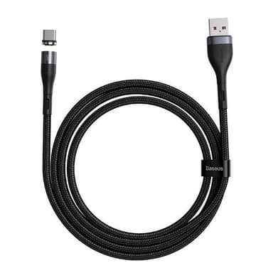 Baseus Zink Magnetkabel USB - USB-C 5A 1 m Grå/Sort