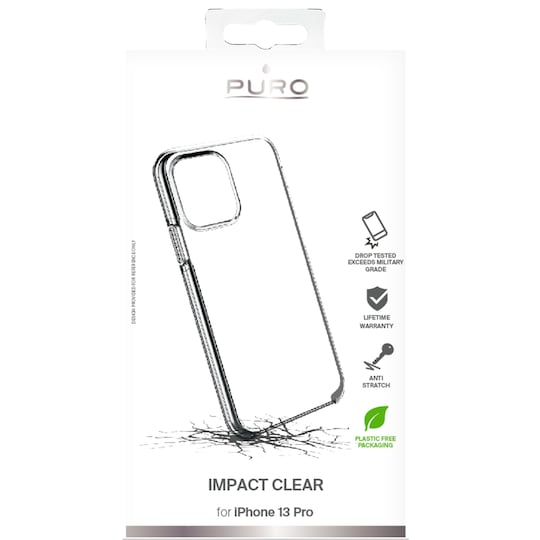 Puro Impact cover til iPhone 13 Pro (gennemsigtig)
