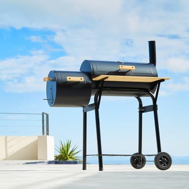 Grill med termometer - sort