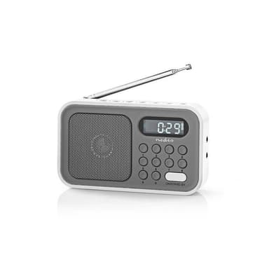 UKW-radio | 2,1 W | Ur og alarm | Grå/hvid
