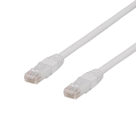 DELTACO U/UTP Cat6a patch cable, 0,5m, 500MHz, LSZH, white