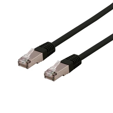 DELTACO S/FTP Cat6 patchkabel, LSZH, 0,5m, Black