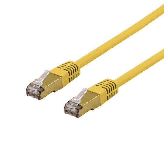 DELTACO S/FTP Cat6a patch cable, delta cert, LSZH, 2m, yellow