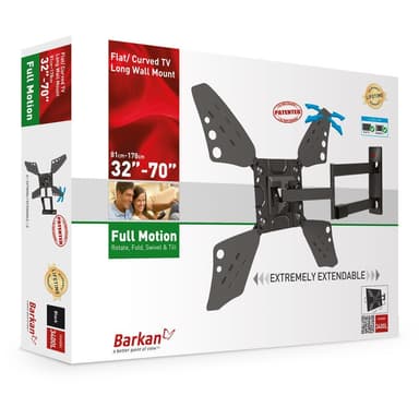 Barkan Flat/ Curved TV Wall Mount 3400L Wall Mount, Full motion, 40-70 ", Maksimal vægt (kapacitet) 40 kg, Sort
