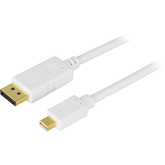 DELTACO DisplayPort til Mini DisplayPort-kabel, 20-p ha-ha, 3m, hvid