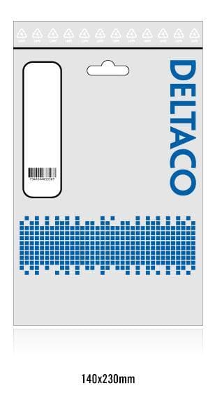 DELTACO ungrounded device cable, 1m, angled CEE 7/16 - IEC 60320, whit