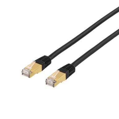 DELTACO S/FTP Cat7 patchkabel, LSZH (Low smoke halogen), guldbelagte R