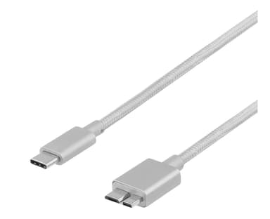 DELTACO PRIME USB 3.1 Gen1 Cable, Type C - Type Micro-B, 1m, silver