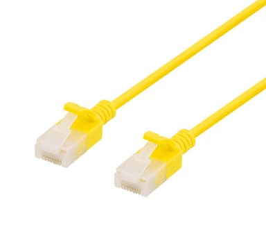 DELTACO U/UTP Cat6a patch cable, slim, 3,5mm diameter, 0,5m, yellow