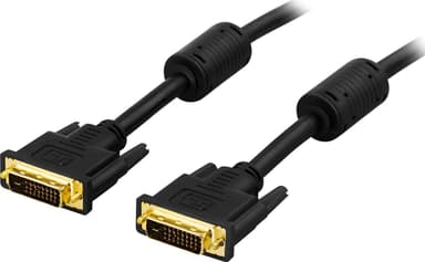 DELTACO, DVI monitorkabel Dual Link, DVI-D han-han, 2m, sort