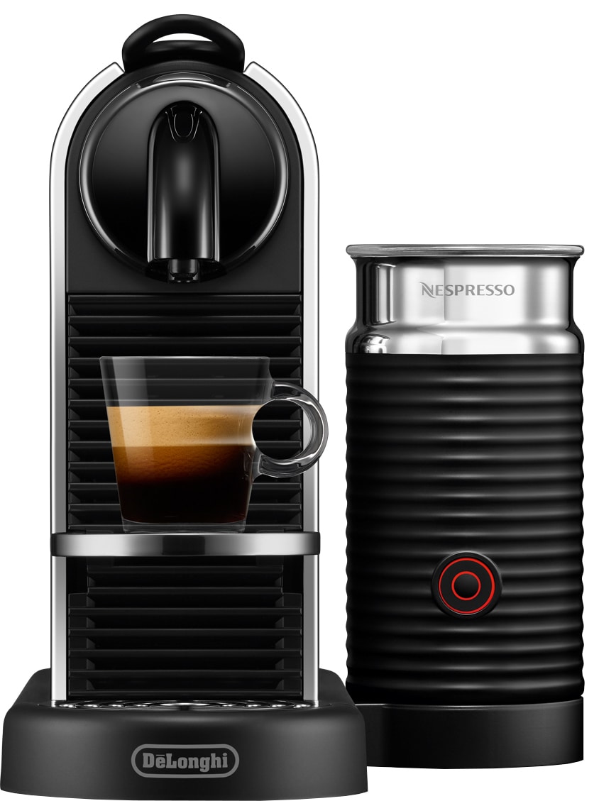 4: Nespresso CitiZ & Milk kaffemaskine fra Delonghi EN330M (platin/stål)
