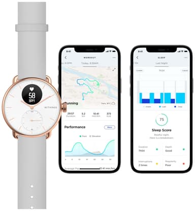 Withings ScanWatch hybrid smartwatch 38 mm (rose gold)