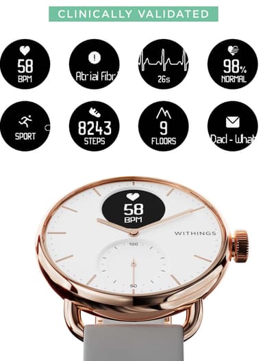 Withings ScanWatch hybrid smartwatch 38 mm (rose gold)