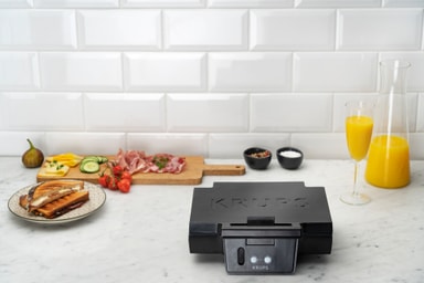 Krups FDK452 Sandwichmaker – Extra Große Platten, Antihaftbeschichtet, Schwarz