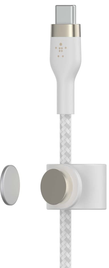 Belkin USB-C til Lightning flettet silikonekabel 3 m (hvid)