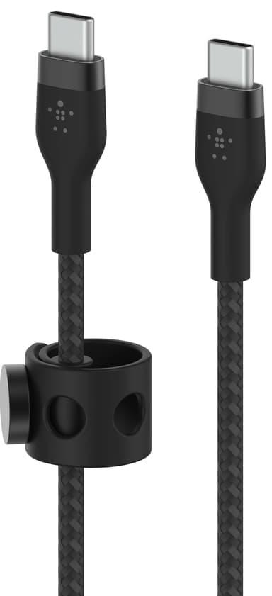 Belkin USB-C til USB-C flettet silikonekabel 3 m (sort)