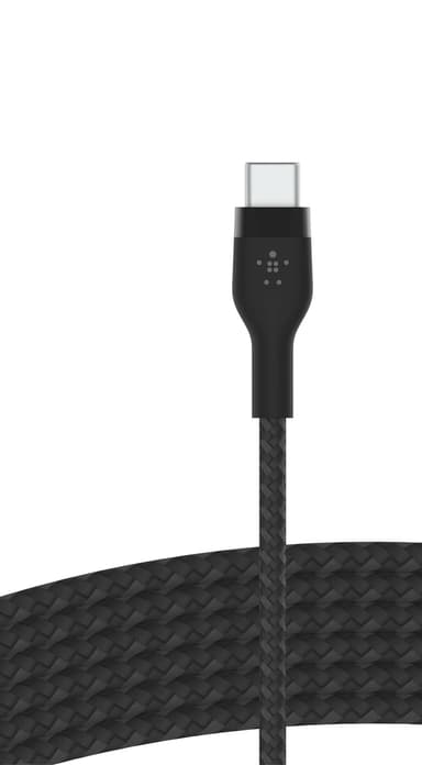 Belkin USB-C til USB-C flettet silikonekabel 3 m (sort)