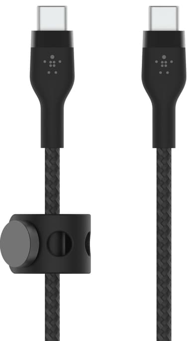 Belkin USB-C til USB-C flettet silikonekabel 3 m (sort)
