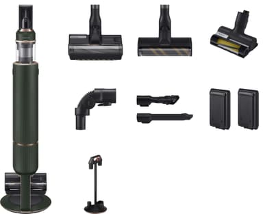 Samsung Stangstøvsuger BESPOKE Jet Complete Extra VS20A95943N - vacuum cleaner - cordless - stick/handheld - 2 batteries included charger - woody green with gold accents