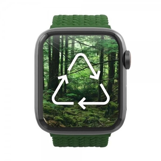 Apple Watch 42/44/45mm Armbånd Braided Watch Band Medium Forest Green