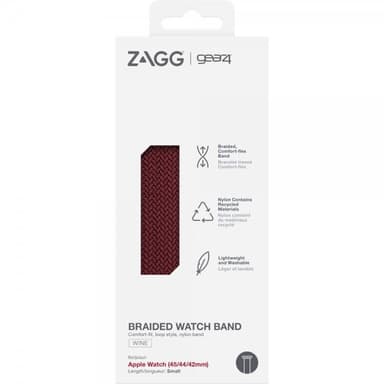 Gear4 Apple Watch 42/44/45mm/Apple Watch Ultra Armbånd Braided Watch Band Small Wine