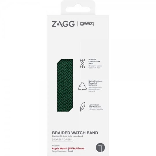 Apple Watch 42/44/45mm Armbånd Braided Watch Band Small Forest Green