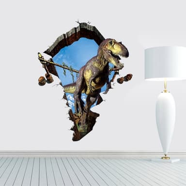 60x90 cm 3D Dinosaur Wall Decal PVC Sticker Vægdekoration