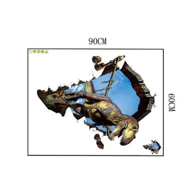 60x90 cm 3D Dinosaur Wall Decal PVC Sticker Vægdekoration