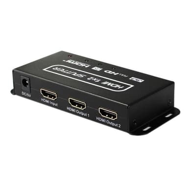 1x2 HDMI splitter stöder 4K / 2K 3D-effekt Sort