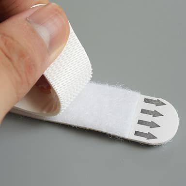 INF 12 par kraftigt dobbeltsidet velcrobånd med krog og løkkesider Hvid 1.6 x 2.9 cm