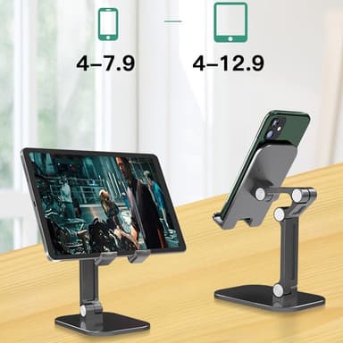 INF Foldbart telefonstativ Vinkel Højde Justerbar Mobiltelefonholder/iPad Holder Sort