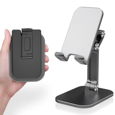 INF Foldbart telefonstativ Vinkel Højde Justerbar Mobiltelefonholder/iPad Holder Sort