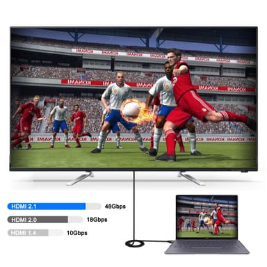 INF HDMI-kabel HDMI 2.1 8K 60Hz 4K 120Hz Sort 200 x 0.4 cm 1
