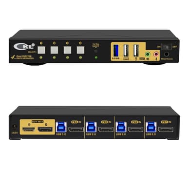 KVM Switch 4x2 Dual MST Monitor 1xDisplayport 1.4, 1xHDMI 2.1, 4K60Hz