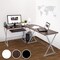 Kombineret skrivebord og computerbord til hjørne - brun