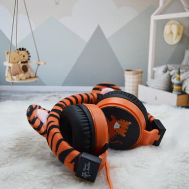 Charlie the Tiger Pelsede høretelefoner med ledning til børn Genbrug