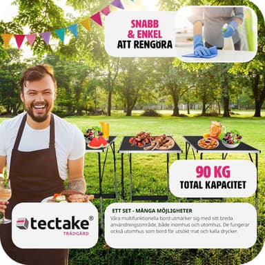 Sæt med 3 klapborde - sort