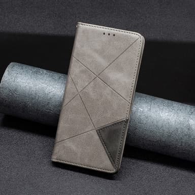 Google Pixel 8 BINFEN COLOR Præget Flip Cover - Grå