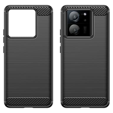 SKALO Xiaomi 13T/13T Pro Armor Carbon Stødsikker TPU-cover - Sort