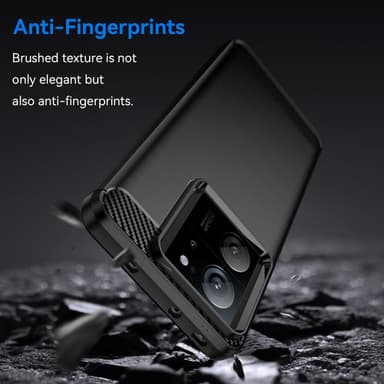 SKALO Xiaomi 13T/13T Pro Armor Carbon Stødsikker TPU-cover - Sort