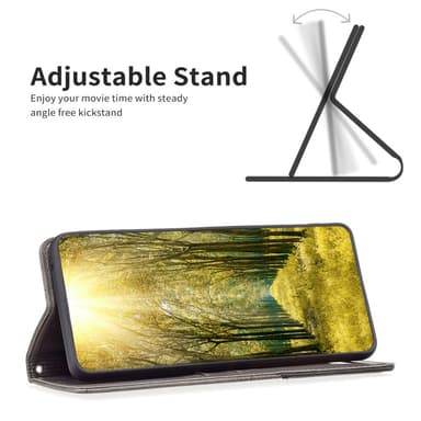 Google Pixel 8 BINFEN COLOR Præget Flip Cover - Grå
