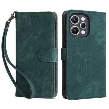 SKALO Xiaomi Redmi 12 4G/5G Flip Cover m. pung i PU-læder - Grøn