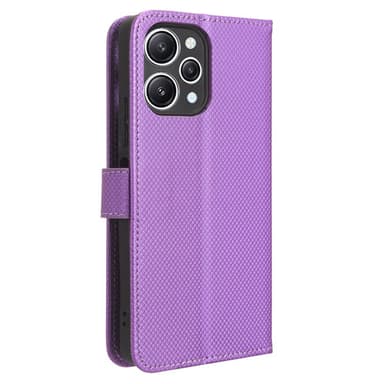 SKALO Xiaomi Redmi 12 4G/5G Premium Mini Rhombus Wallet Flip Cover - Lilla