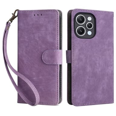 SKALO Xiaomi Redmi 12 4G/5G Flip Cover m. pung i PU-læder - Lilla