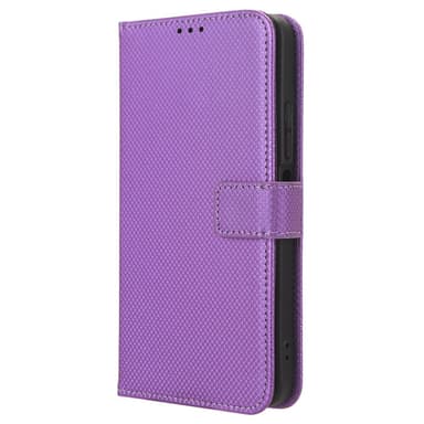 SKALO Xiaomi Redmi 12 4G/5G Premium Mini Rhombus Wallet Flip Cover - Lilla