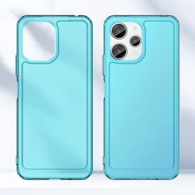 SKALO Xiaomi Redmi 12 4G/5G Transparent TPU Metal Buttons Cover - Turkis