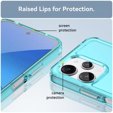 SKALO Xiaomi Redmi 12 4G/5G Transparent TPU Metal Buttons Cover - Turkis