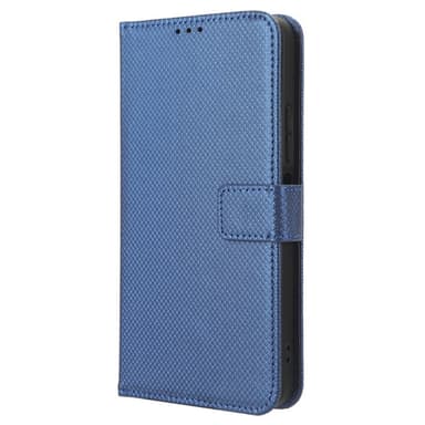 SKALO Xiaomi Redmi 12 4G/5G Premium Mini Rhombus Wallet Flip Cover - Blå