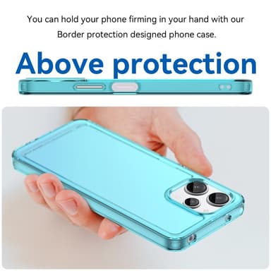 SKALO Xiaomi Redmi 12 4G/5G Transparent TPU Metal Buttons Cover - Turkis